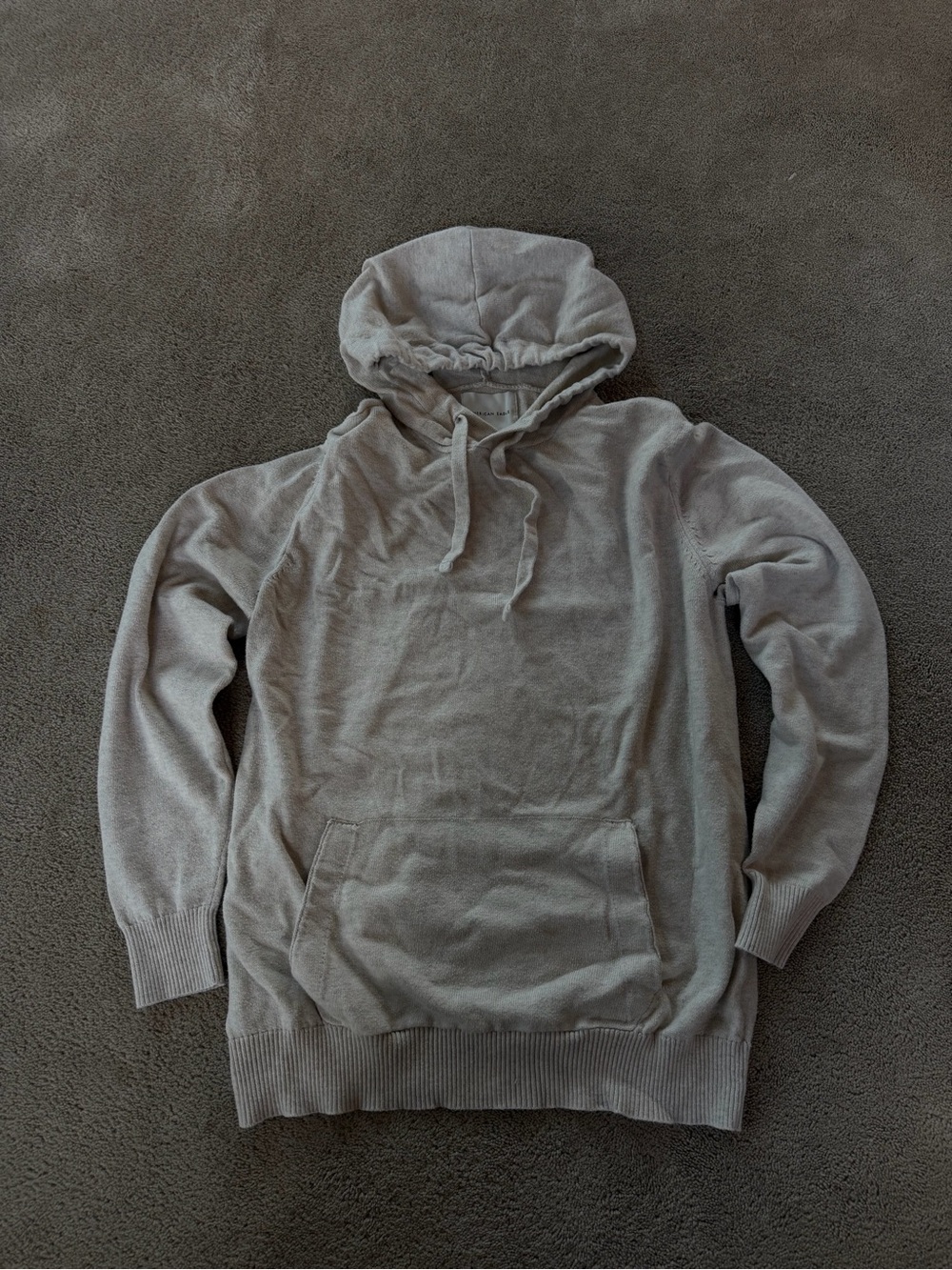 American Eagle Oatmeal Knit Hoodie Sweater | Size M 🤍